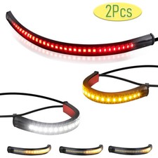 2Pcs Motorcycle LED Flexible Strip Light Tail Brake Stop Turn Signal For Harley