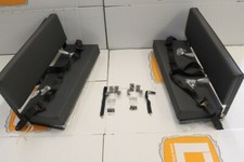 PAIR grey twill vinyl bench