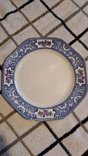 vintage John Maddock & Sons "Rudyard" pattern octagonal soup or salad plates.