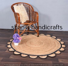 Natural Indian Jute Braided Room Decoration Area Floor Living Carpet Rag Rugs