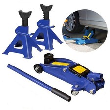 3 Ton Trolley Jack Stand Hydraulic Lift Car Van SUV Lifting+ 2 Tonne Floor Jack