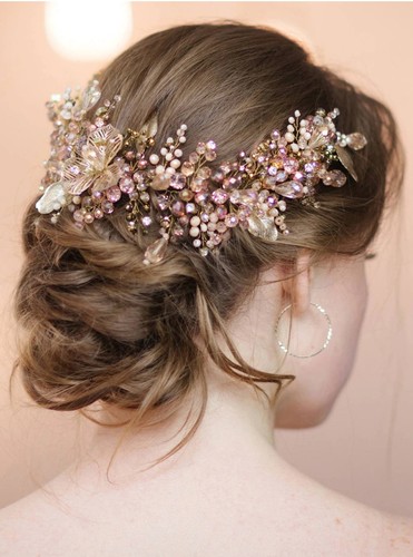 Gold bridal hair vine - hair,