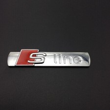 2 x AUDI S-LINE WING Metal Chrome Metal Silver Emblem Badge