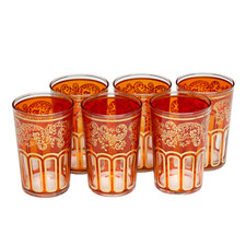 Moroccan Tea Glasses Orange