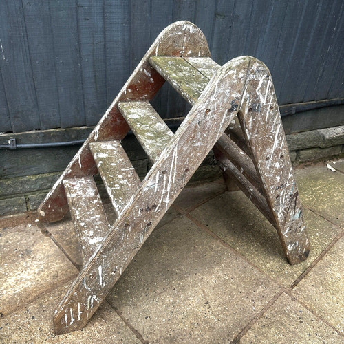Vintage wooden folding step - wooden,
