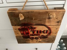 Heavy wooden Tiki bar sign