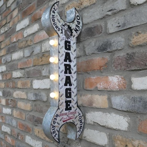 Garage light sign tin metal - garage,