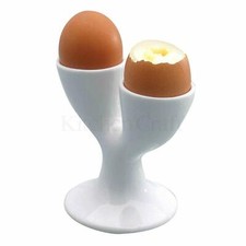 2 x White Porcelain Double Egg