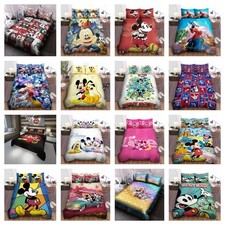 Mickey Mouse Bedding Set Soft Duvet Cover Home Textiles Single Double King UK