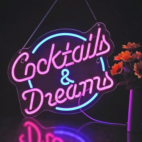 Cocktails and dreams neon bar - dreams,