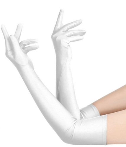 Long white satin - long,