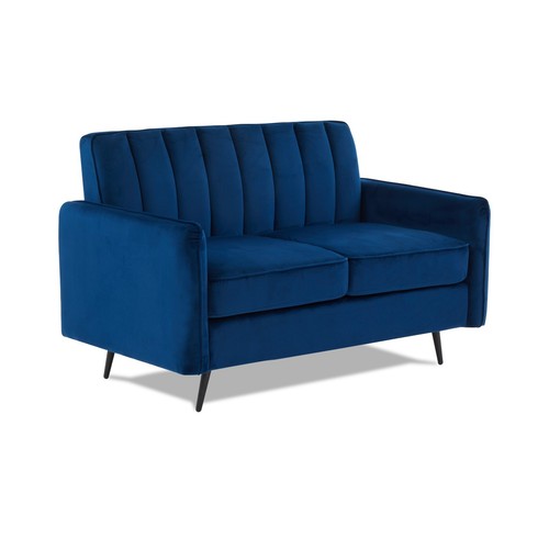 Velvet seater sofa navy - velvet,