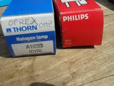 2 x projector bulbs thorn A1/233 and philips A1/233 halogen unused
