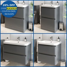 Modern Bathroom Vanity Unit Basin Sink Cabinet Floor Standing Wall Hung Storage