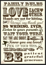 Family rules Retro metal Sign