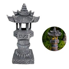 Tall Palace Lantern Garden Solar Lamp Japanese Stone Pagoda Lantern Tower Statue