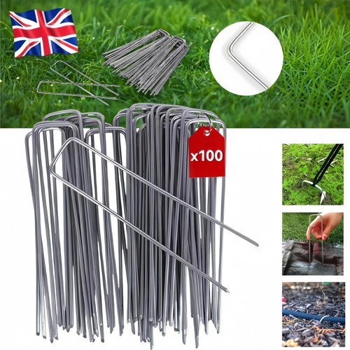 100x galvanised pins weed - pins,