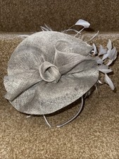 Grey Fascinator Formal Races Hat Statement Headwear Stunning