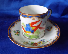 Paragon / Sar China  Coffee Cup and Saucer with Bird /  Floral Design