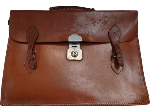 Vintage leather briefcase - vintage, real