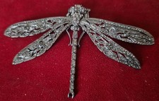 Butler & Wilson Brooch Rare Vintage Large Silver Tone Dragonfly