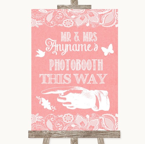 Coral burlap lace - &, photobooth