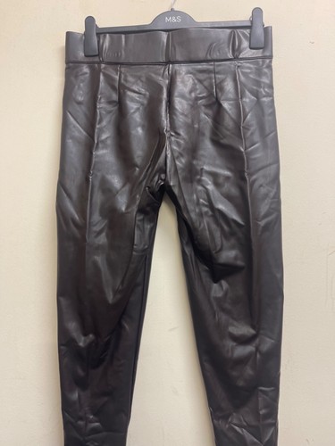 High waisted brown leather - waisted,