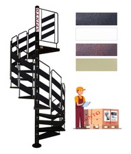 SPIRAL STAIRCASE mod."LOKI"- HOT DIP GALVANIZED and PAINTED - Modular Kit