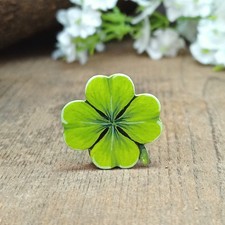 Lucky Clover Handmade Pin