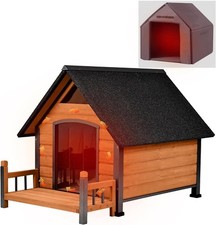 Dog House w/ Insulated Liner,Waterproof Dog Kennel for Small to Large Sized Dogs