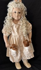 VTG 2004 RM Strydom Linda M Bailey Vinyl GIRL DOLL 27" 43/250 Blonde Curls Blue