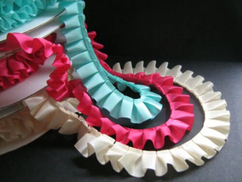 Satin box pleat trim ribbon - box, trim/ribbon