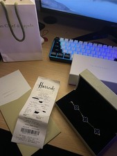 Van Cleef & Arpels Alhambra Vintage Bracelet 5 Motifs, 18K Gold, Blue Agate