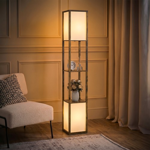 Homcom shelf floor lamp with - shelf,