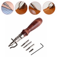 7Pcs Edge Stitching Groover Creaser Beveller Punch Leather Craft Tool Sewing Set