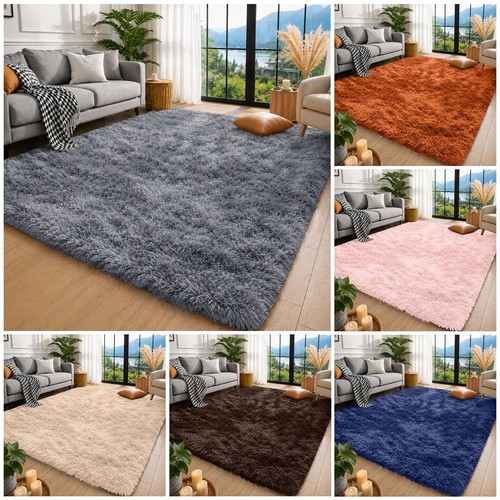 Fluffy rugs large shaggy rug - rugs,