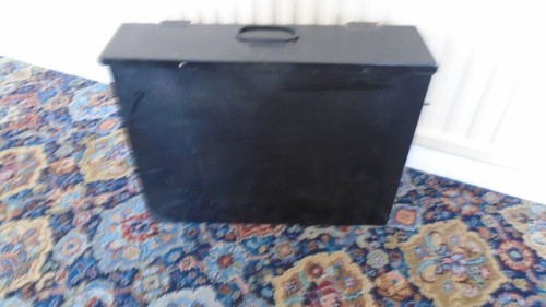 Metal deeds box vintage work - deeds,