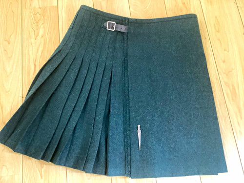Mens green tweed kilt - green, 100%