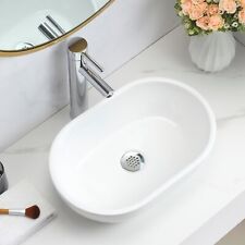 Bathroom Counter Top Ceramic White Basin Cloakroom Gloss Wash Sink
