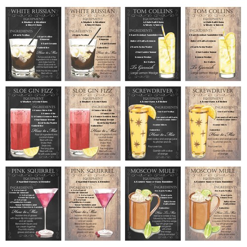 Cocktails retro metal - retro,
