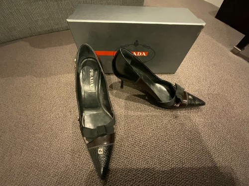 Prada black croc embossed - embossed, and