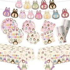 L????? Pink Birthday Party Tablewares Banner Cups Table Cover Decoration