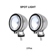 2 x 4" WHITE Chrome Halogen Car Spotlights Fog Spot Lights Foglights