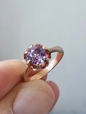 Vintage USSR 14K 583 Gold Ring with Alexandrite Soviet Russian Jewellery