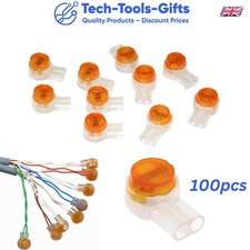 100 x 2 Way Jelly Gel Crimps BT Virgin 2 Wire Telephone Connector Cat5/6 Telecom