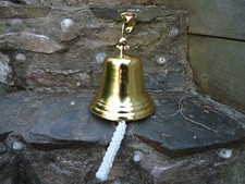 Ships Gold Bell with Rope