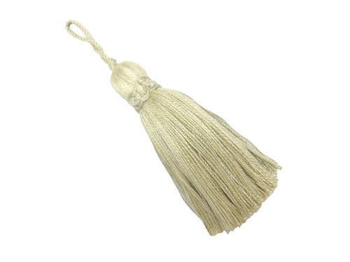 Oyster beige key tassel - beige, +