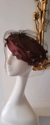 Vintage brown satin floral - brown,