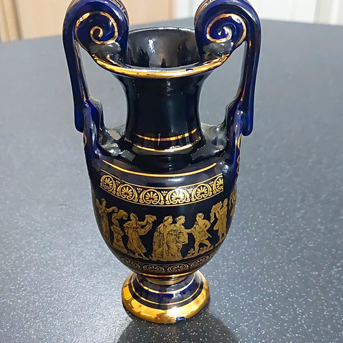 Greek ceramic urn - in, cobalt