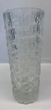 Goebel Charlottenhutte Ice Tree Bark Pattern Frosted Art Glass Vase Vintage